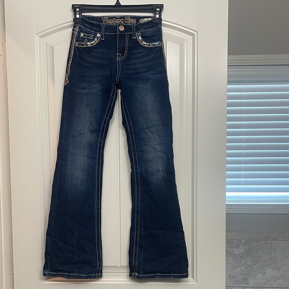 Western Blue Girl’s Jeans - Dark Blue